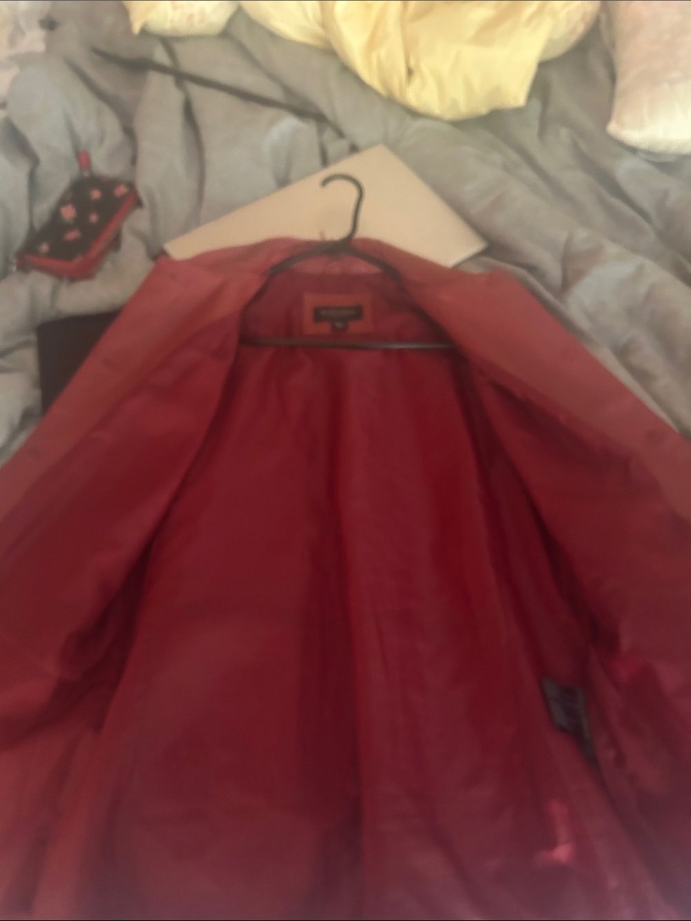 Bernardo Red Leather Trench Coat - Picture 4 of 5